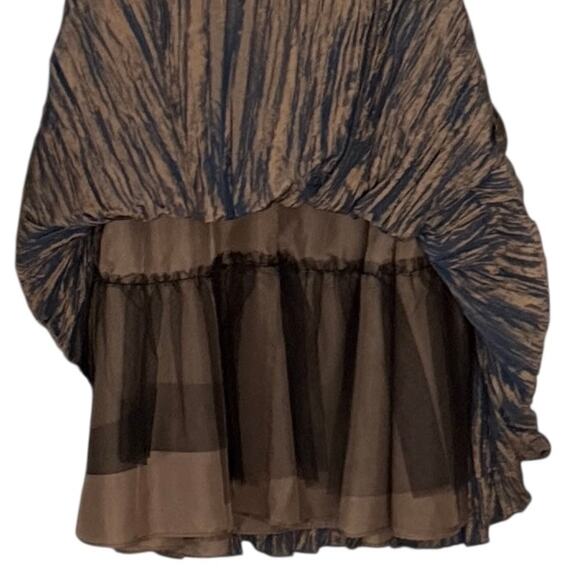 Victor Costa Vintage Blue & Brown Iridescent Crinkle Dress 12 - Picture 6 of 6